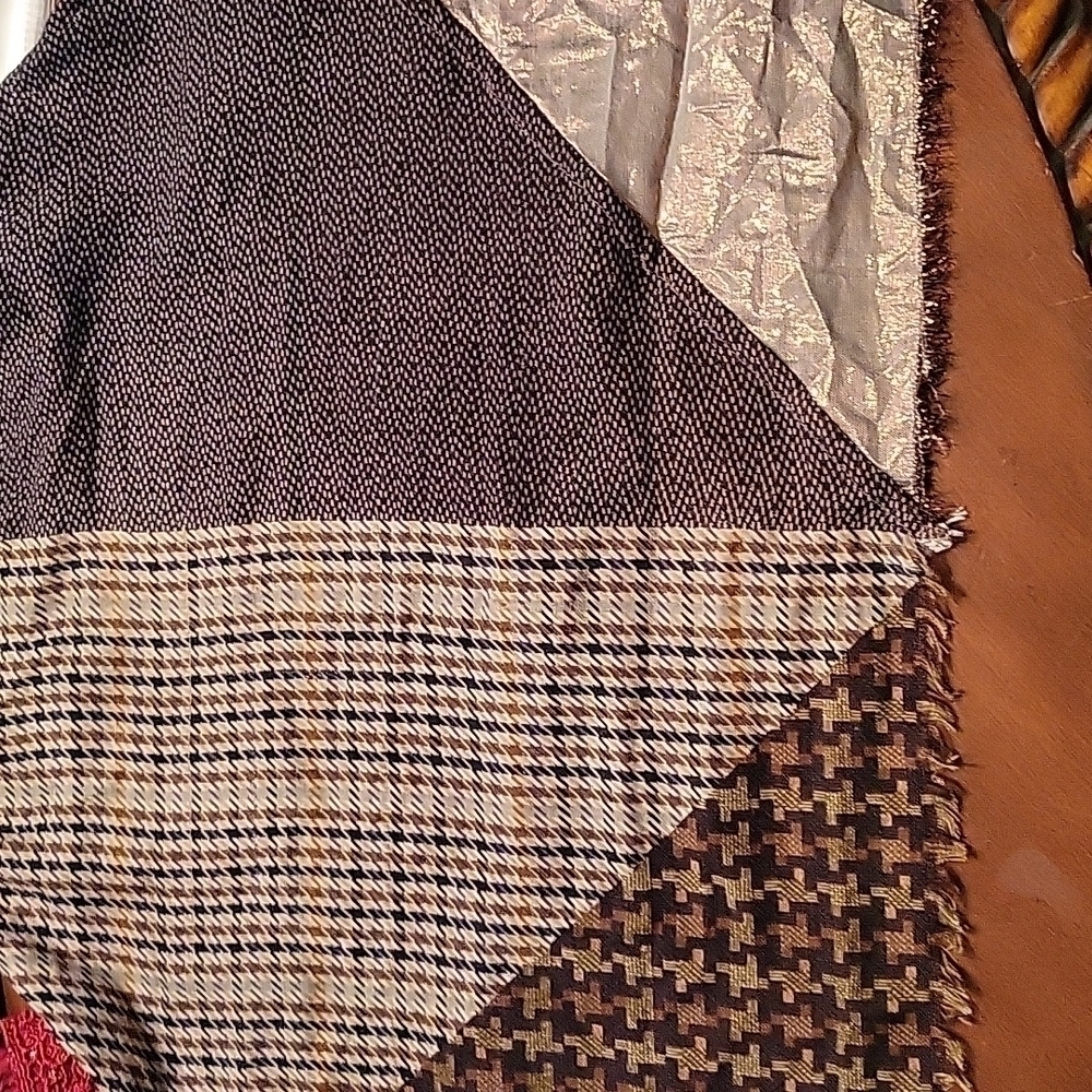 Echo Houndstooth Patchwork Preppy Academia Scarf - image 5